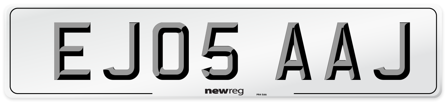 EJ05 AAJ Number Plate from New Reg